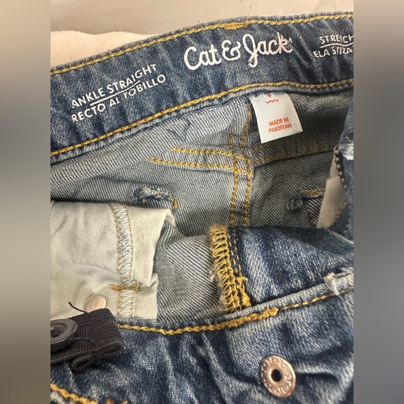 Cat & Jack Girls High Rise Ankle Straight Adjustable Waist Jeans Blue Size 8 - Picture 8 of 9